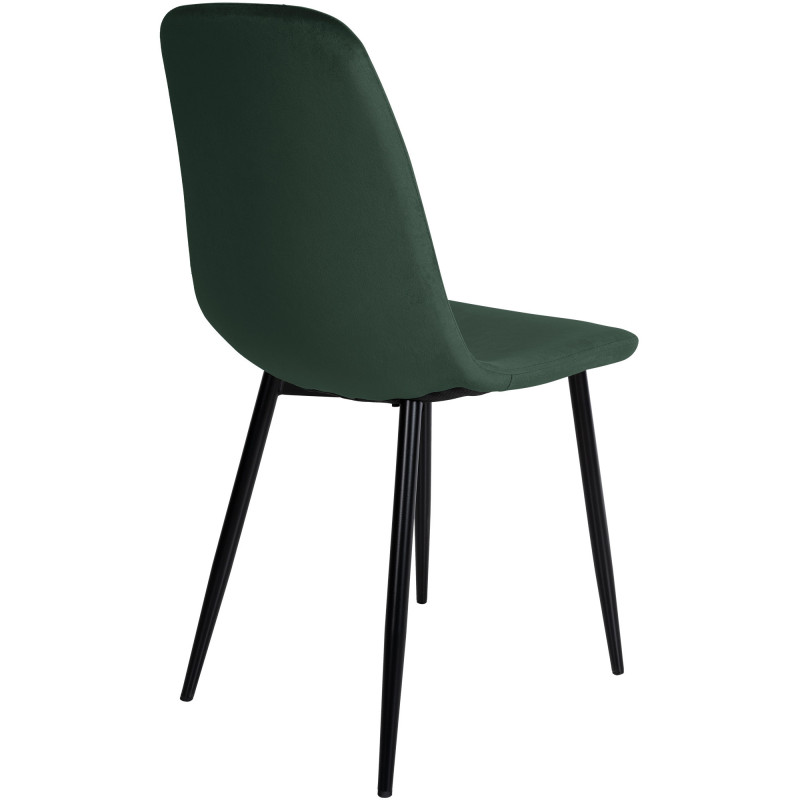 Chaise moderne en Velours Vert foncé Métal Noir Jerana - 4