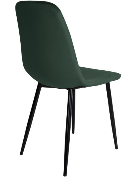 Chaise moderne en Velours Vert foncé Métal Noir Jerana - 4