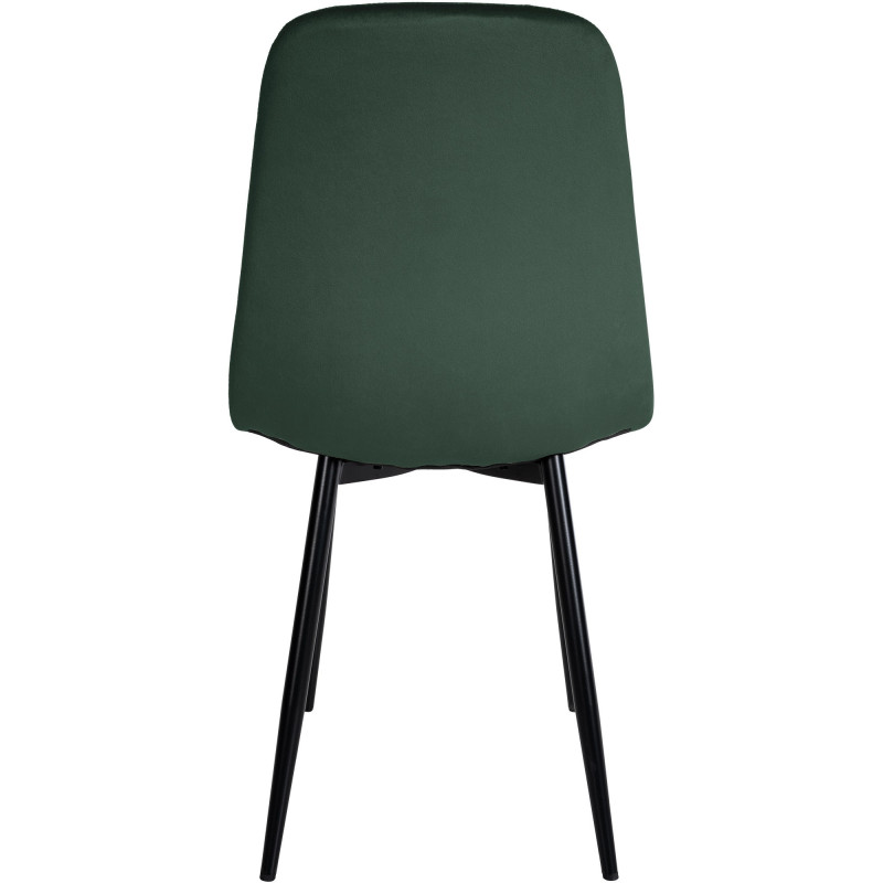 Chaise moderne en Velours Vert foncé Métal Noir Jerana - 5
