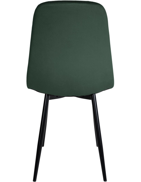 Chaise moderne en Velours Vert foncé Métal Noir Jerana - 5