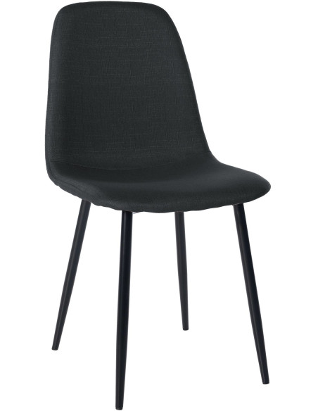 Chaise moderne en Tissu Noir Métal Noir Jerana - 1