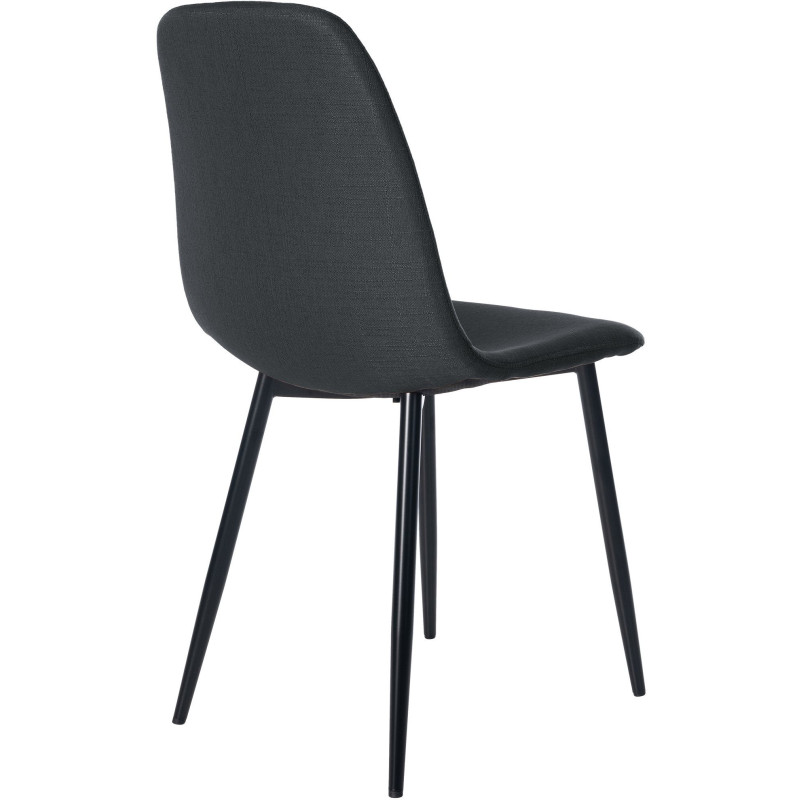 Chaise moderne en Tissu Noir Métal Noir Jerana - 2