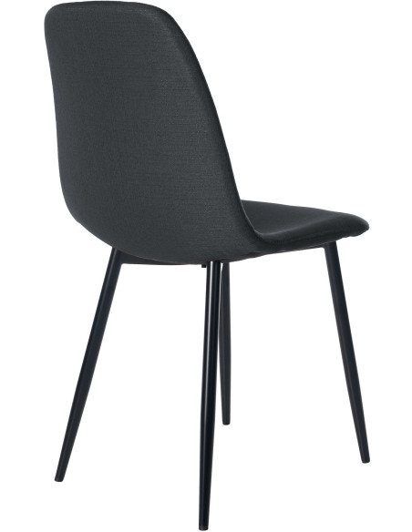 Chaise moderne en Tissu Noir Métal Noir Jerana - 2