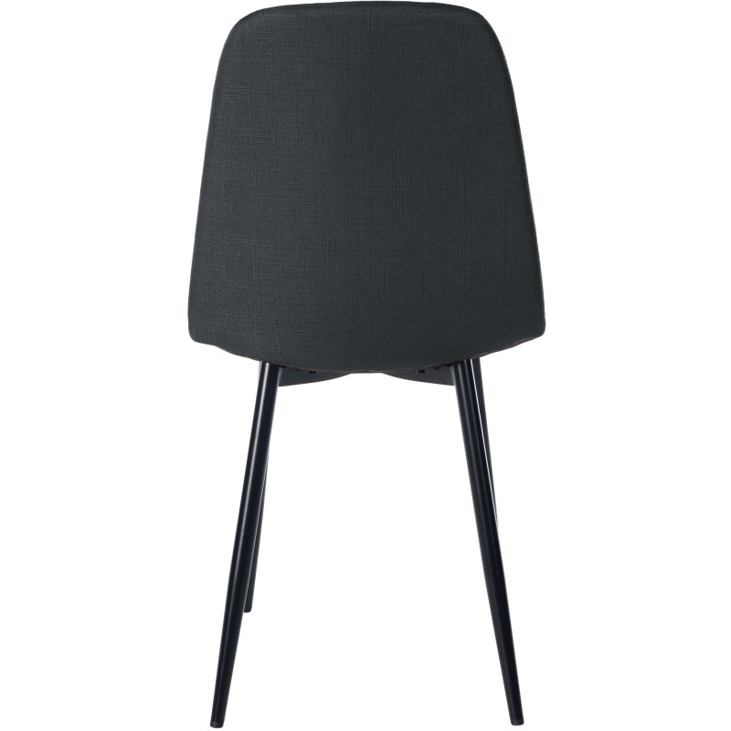 Chaise moderne en Tissu Noir Métal Noir Jerana - 3