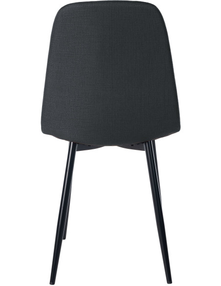 Chaise moderne en Tissu Noir Métal Noir Jerana - 3