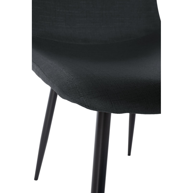 Chaise moderne en Tissu Noir Métal Noir Jerana - 4