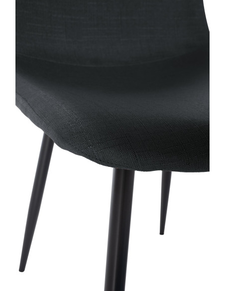 Chaise moderne en Tissu Noir Métal Noir Jerana - 4