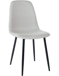 Chaise moderne en Tissu Blanc crème Métal Noir Jerana - 1