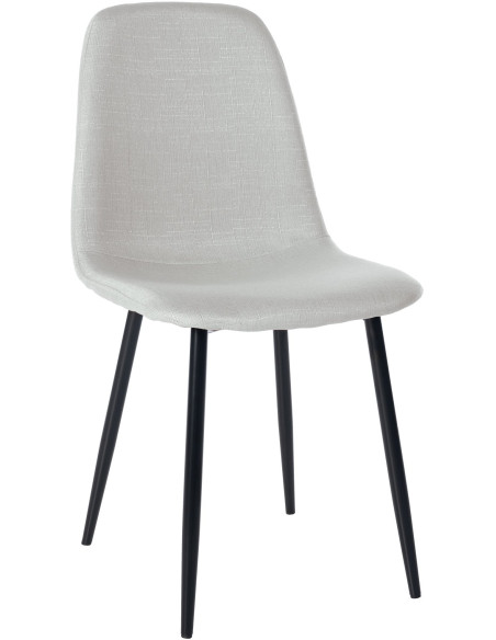 Chaise moderne en Tissu Blanc crème Métal Noir Jerana - 1