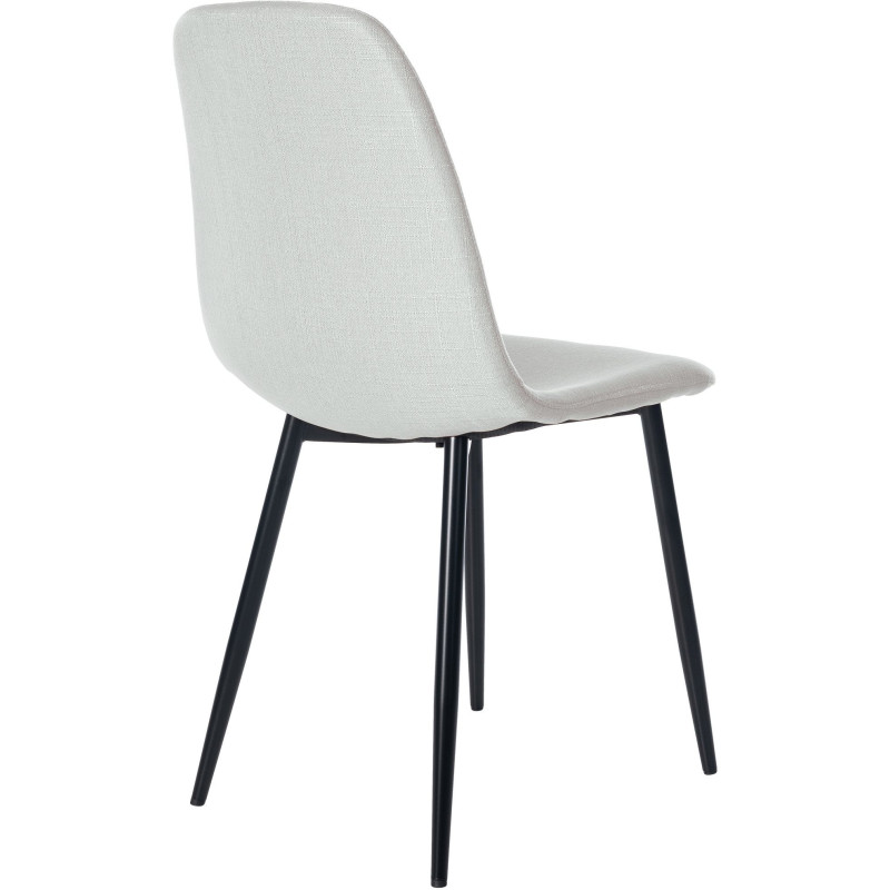 Chaise moderne en Tissu Blanc crème Métal Noir Jerana - 2