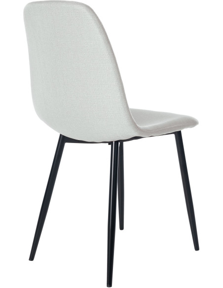 Chaise moderne en Tissu Blanc crème Métal Noir Jerana - 2
