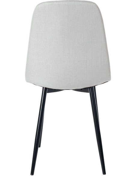 Chaise moderne en Tissu Blanc crème Métal Noir Jerana - 3
