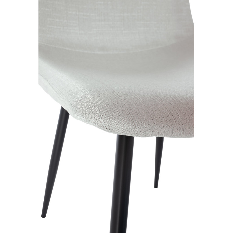 Chaise moderne en Tissu Blanc crème Métal Noir Jerana - 4