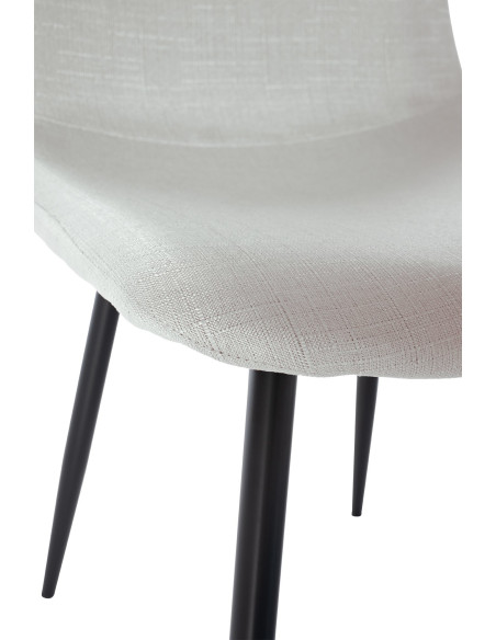 Chaise moderne en Tissu Blanc crème Métal Noir Jerana - 4