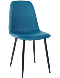 Chaise moderne en Tissu Bleu Métal Noir Jerana - 1