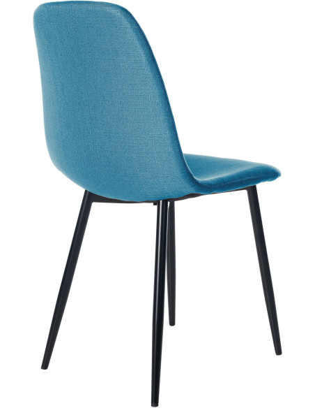 Chaise moderne en Tissu Bleu Métal Noir Jerana - 2