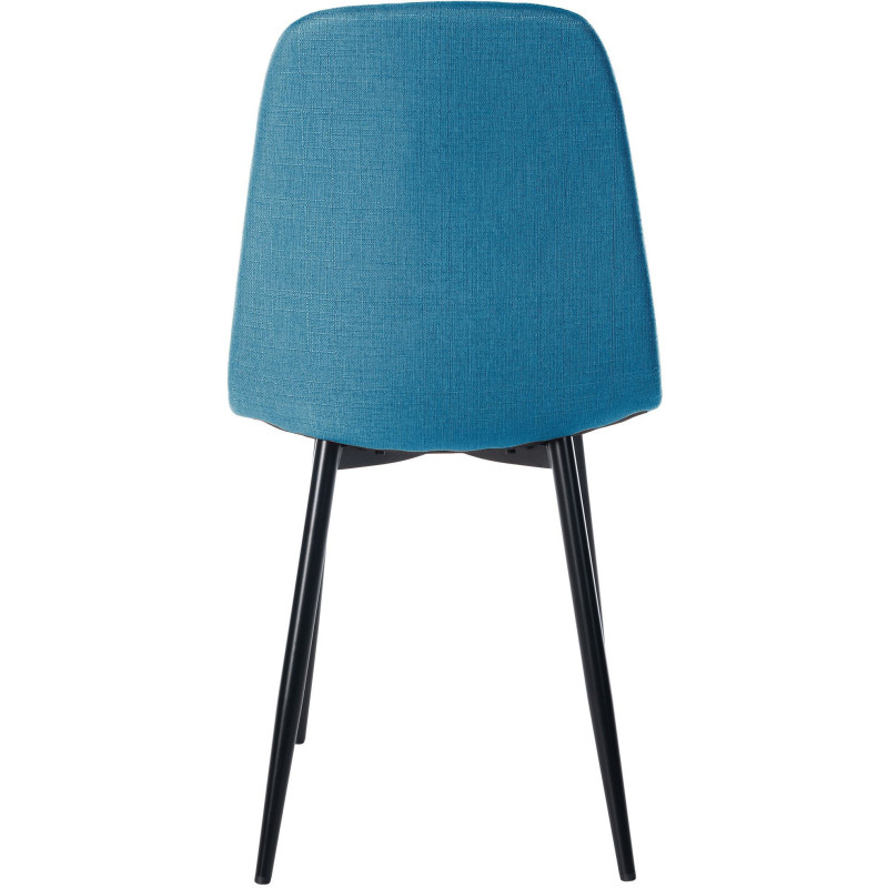Chaise moderne en Tissu Bleu Métal Noir Jerana - 3