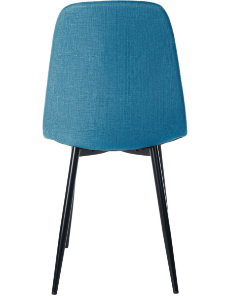 Chaise moderne en Tissu Bleu Métal Noir Jerana - 3