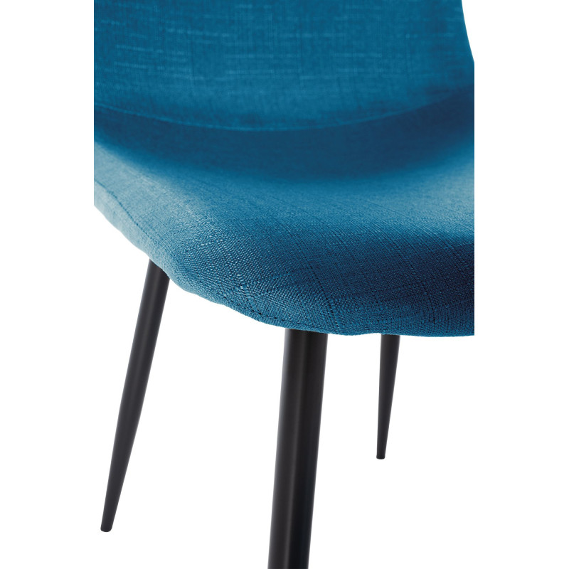 Chaise moderne en Tissu Bleu Métal Noir Jerana - 4