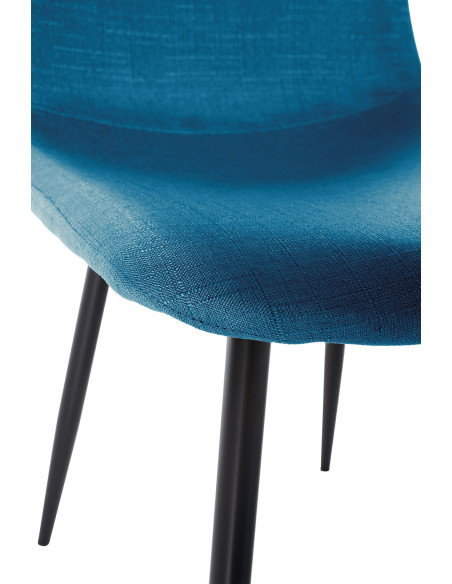 Chaise moderne en Tissu Bleu Métal Noir Jerana - 4