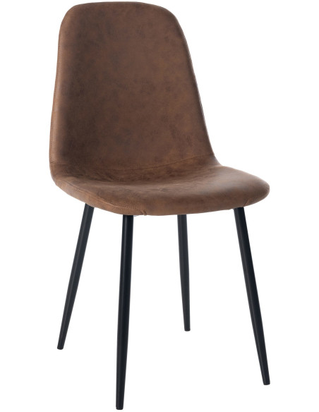 Chaise moderne en Polyuréthane Marron Métal Noir Jerana - 1