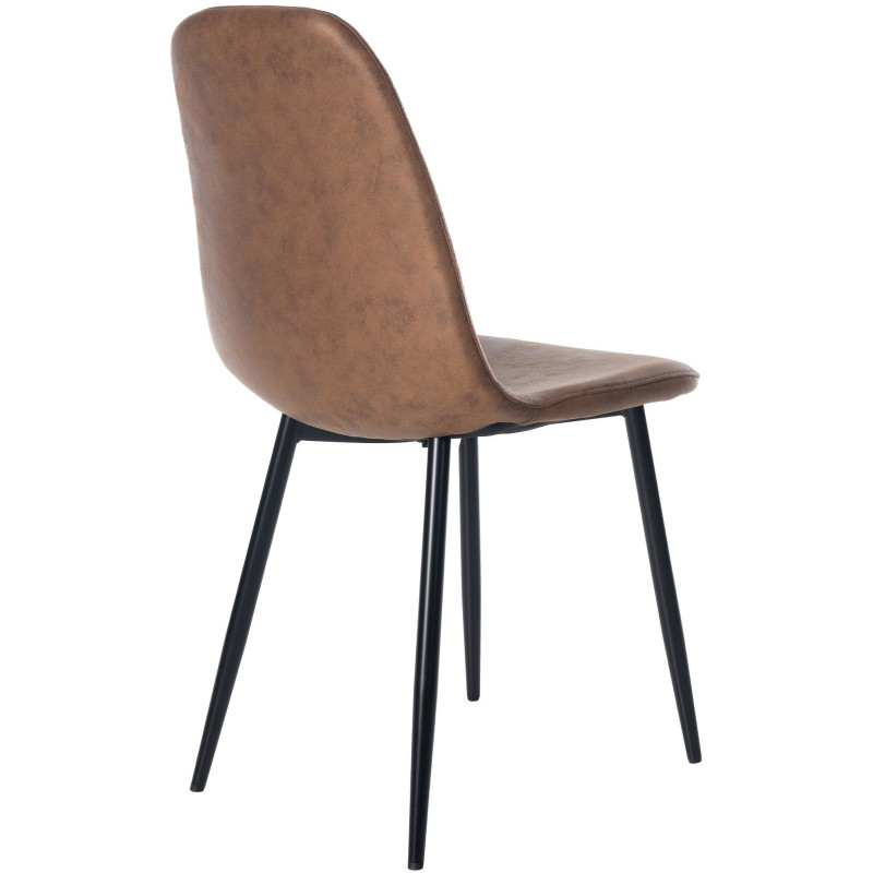 Chaise moderne en Polyuréthane Marron Métal Noir Jerana - 2