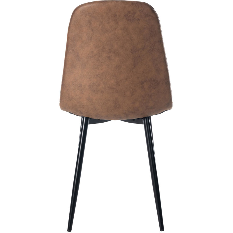 Chaise moderne en Polyuréthane Marron Métal Noir Jerana - 3