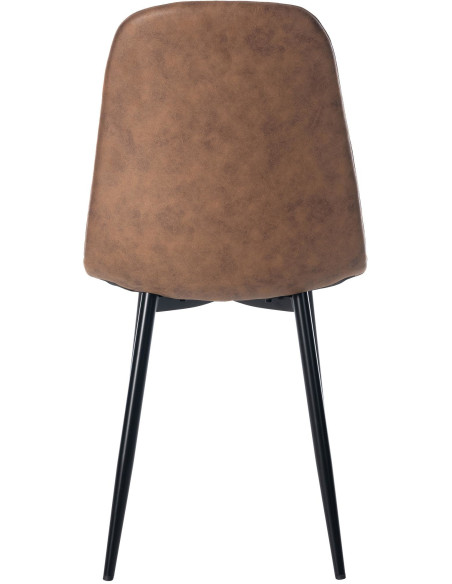 Chaise moderne en Polyuréthane Marron Métal Noir Jerana - 3