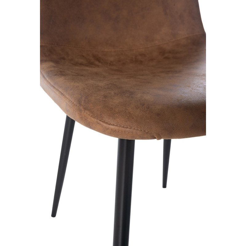 Chaise moderne en Polyuréthane Marron Métal Noir Jerana - 4