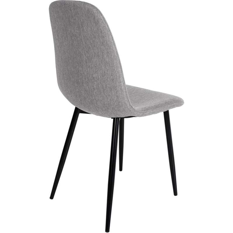 Chaise moderne en Tissu Gris clair Métal Noir Jerana - 2