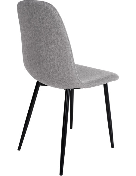 Chaise moderne en Tissu Gris clair Métal Noir Jerana - 2
