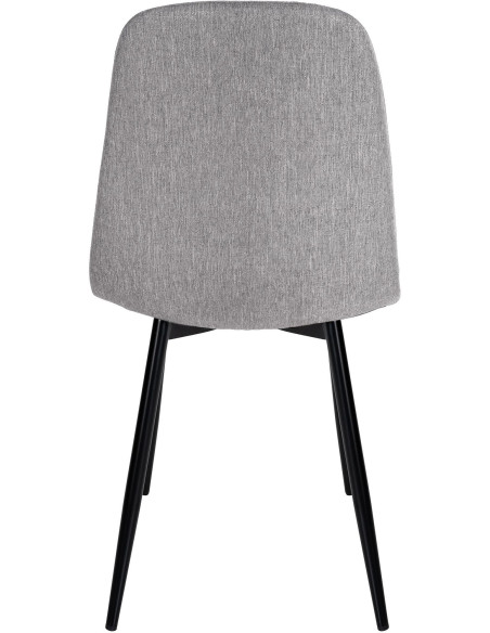 Chaise moderne en Tissu Gris clair Métal Noir Jerana - 3