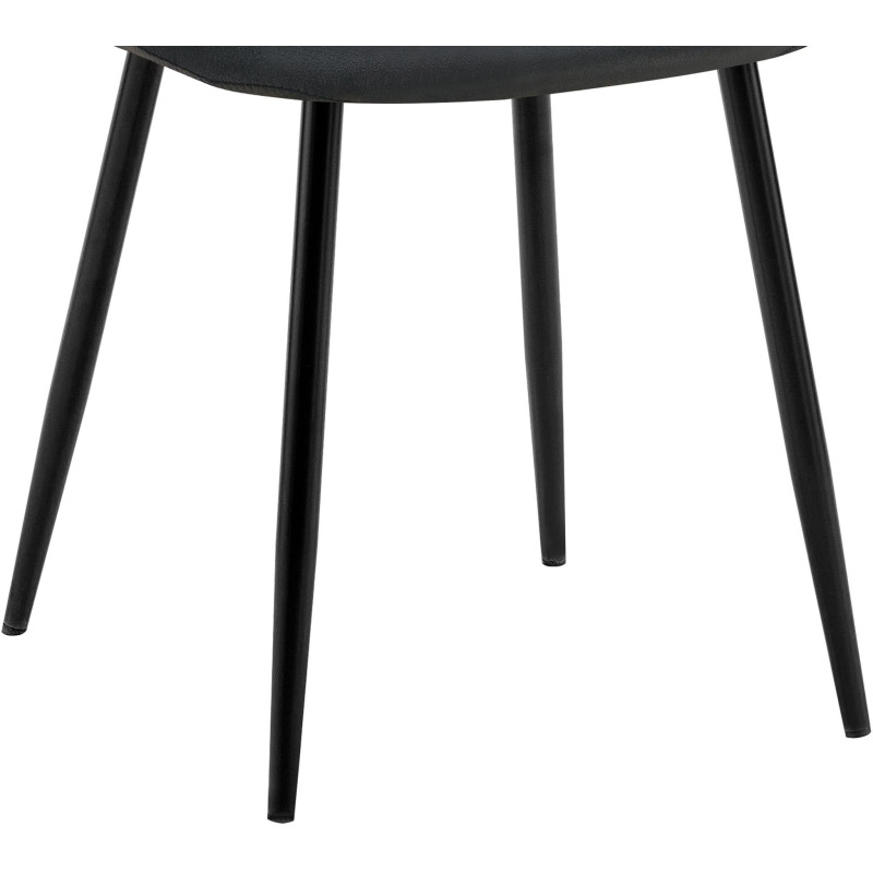 Chaise moderne en Velours Noir Métal Noir Ivina - 3