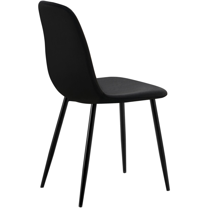 Chaise moderne en Velours Noir Métal Noir Ivina - 4