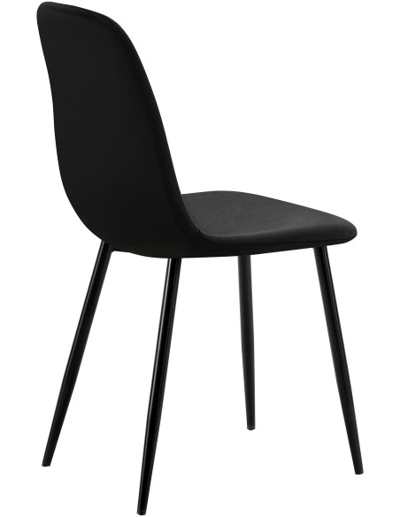 Chaise moderne en Velours Noir Métal Noir Ivina - 4