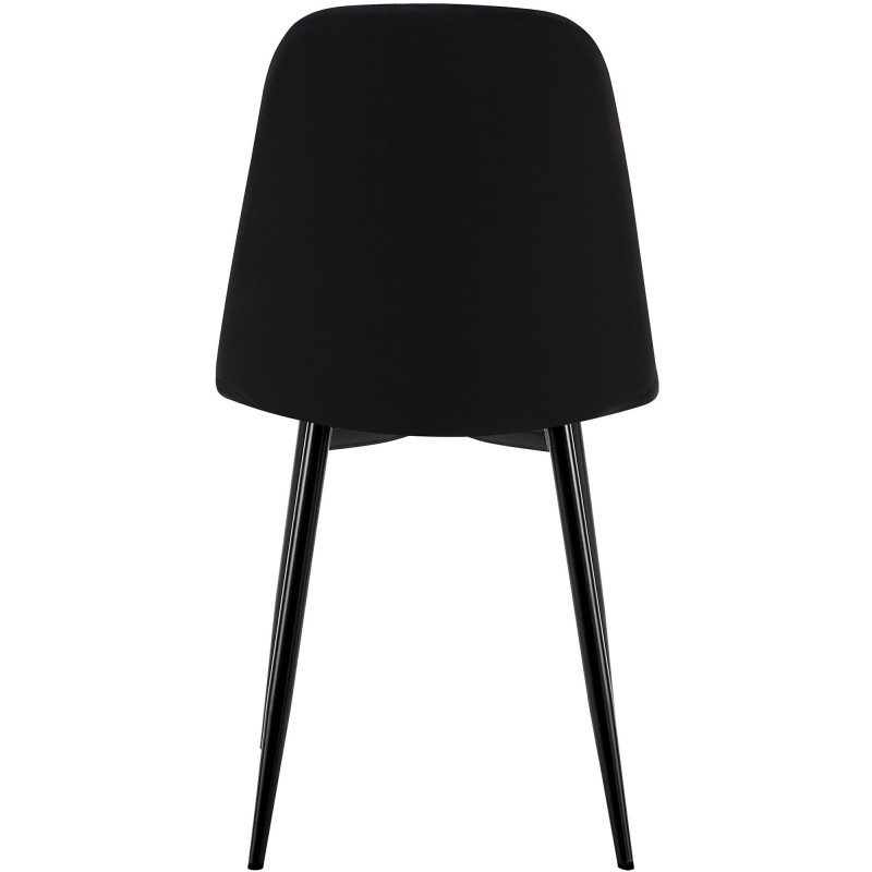 Chaise moderne en Velours Noir Métal Noir Ivina - 5