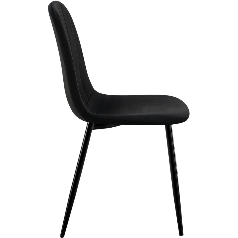 Chaise moderne en Velours Noir Métal Noir Ivina - 6