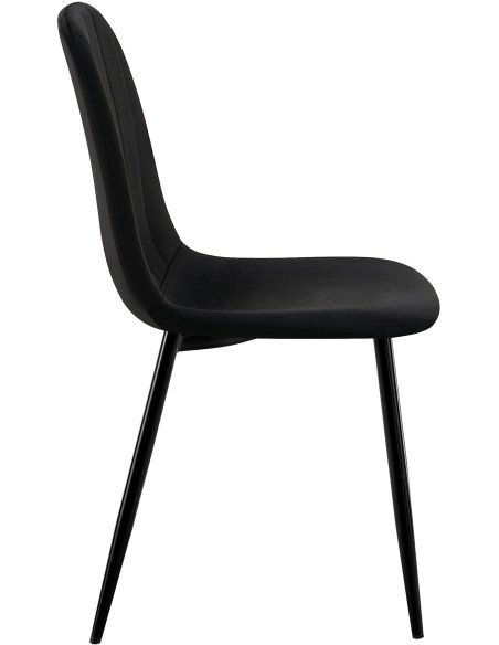 Chaise moderne en Velours Noir Métal Noir Ivina - 6