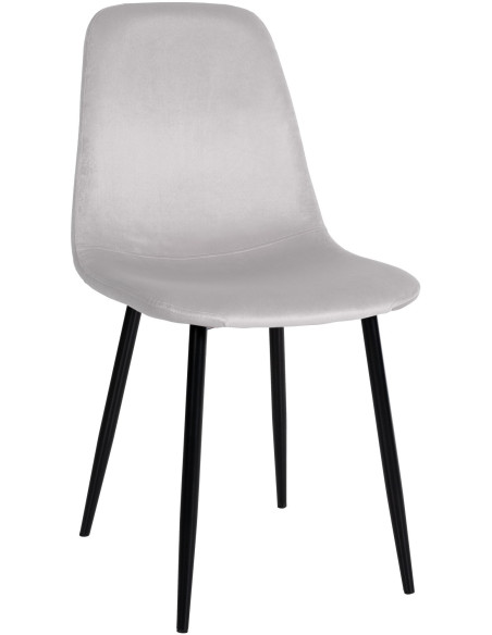 Chaise moderne en Velours Blanc crème Métal Noir Jerana - 1