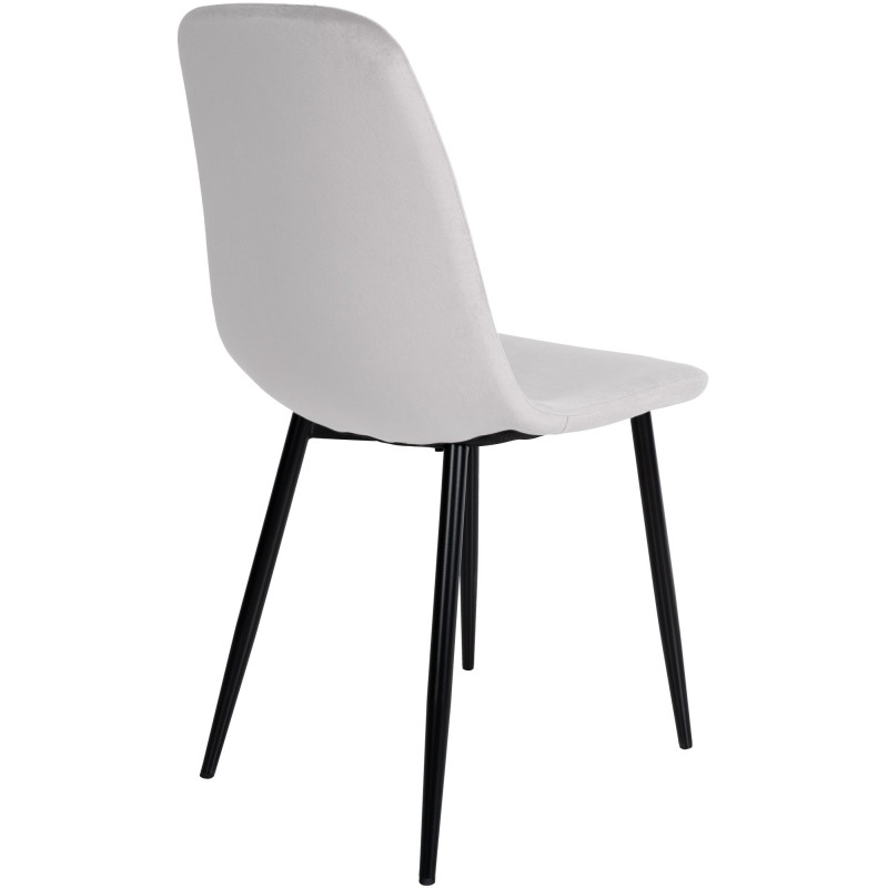 Chaise moderne en Velours Blanc crème Métal Noir Jerana - 2