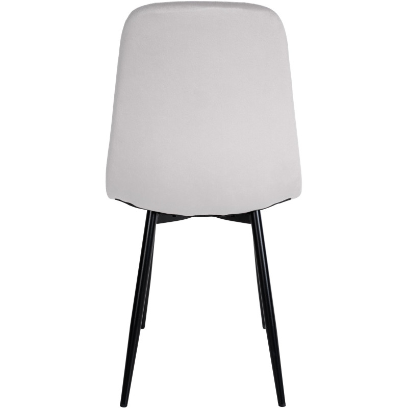 Chaise moderne en Velours Blanc crème Métal Noir Jerana - 3