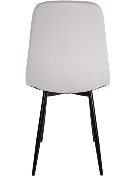 Chaise moderne en Velours Blanc crème Métal Noir Jerana - 3