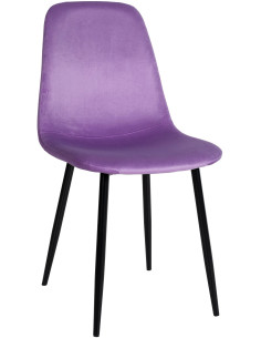 Chaise moderne en Velours Lilas Métal Noir Jerana - 1