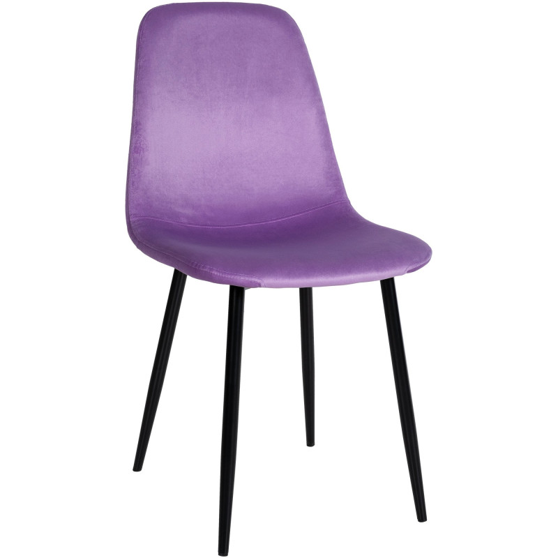 Chaise moderne en Velours Lilas Métal Noir Jerana - 1