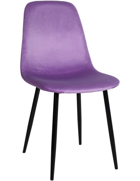 Chaise moderne en Velours Lilas Métal Noir Jerana - 1