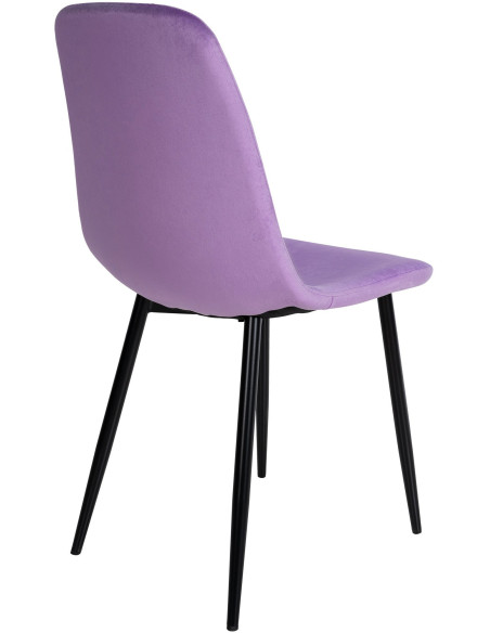 Chaise moderne en Velours Lilas Métal Noir Jerana - 2