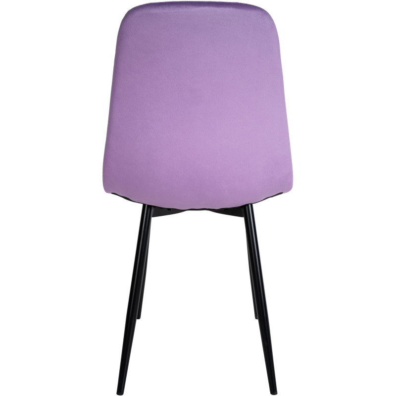 Chaise moderne en Velours Lilas Métal Noir Jerana - 3