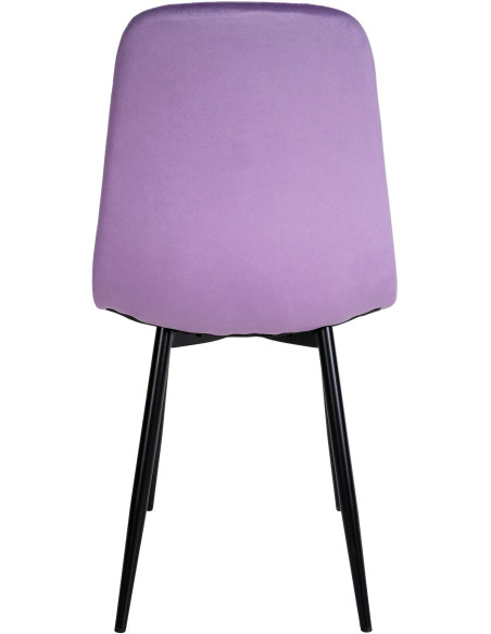 Chaise moderne en Velours Lilas Métal Noir Jerana - 3