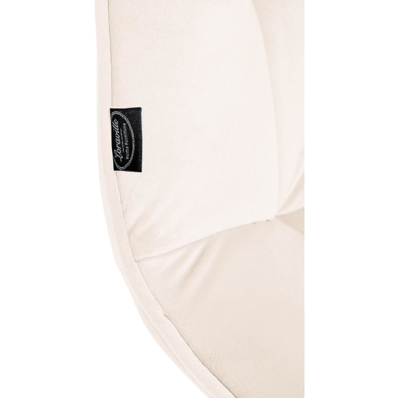 Chaise moderne en Velours Blanc crème Métal Noir Mat Gladina - 2