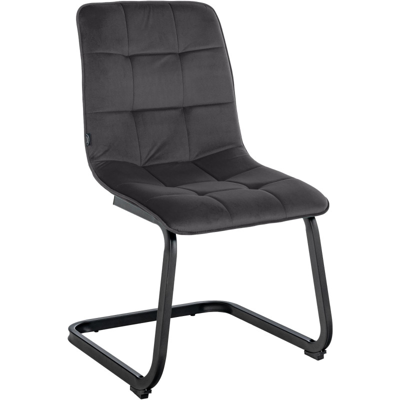 Chaise moderne en Velours Noir Métal Noir Mat Gladina - 1